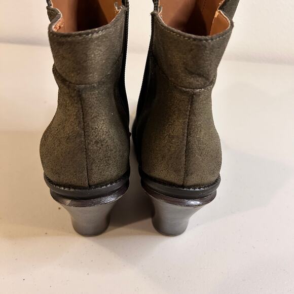 Kenneth Cole Women's High Idol Metallic Leather Green Zip Up Ankle Boots - Picture 12 of 15